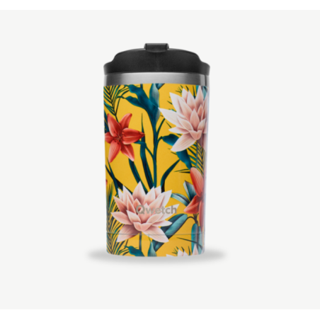 Travel Mug Tropical jaune 300ml © QWETCH