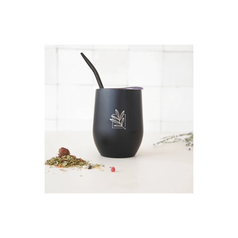 COFFRET CALEBASSE ISOTHERME 350 ML + BOMBILLA - NOIR