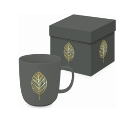 MUG 350ML FEUILLE  DOREE