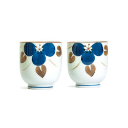 Tasses Yunomi Fleurs Bleues