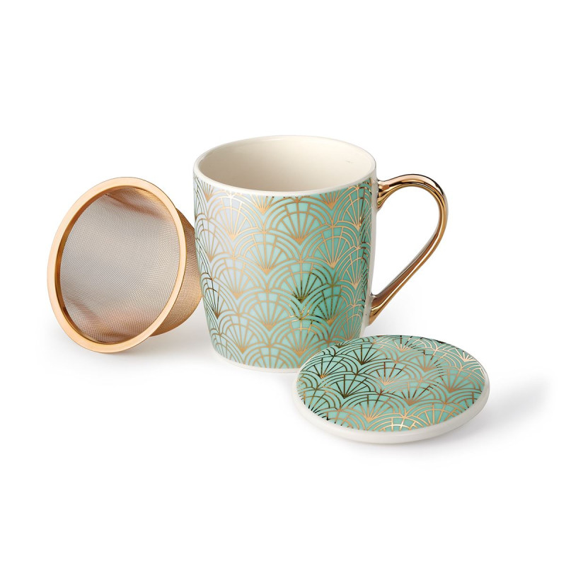 Tisanière avec filtre motifs art & déco