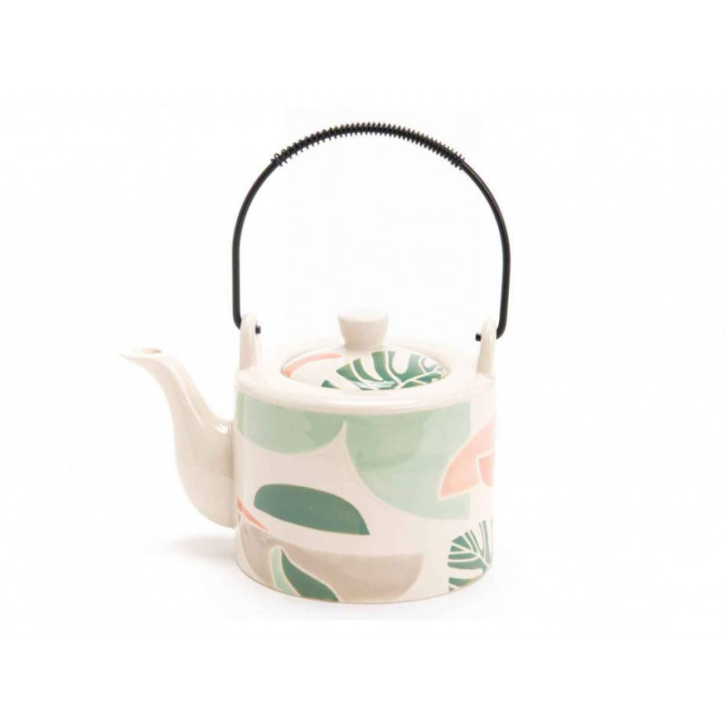 Théière en porcelaine avec infuseur à thé et infusion