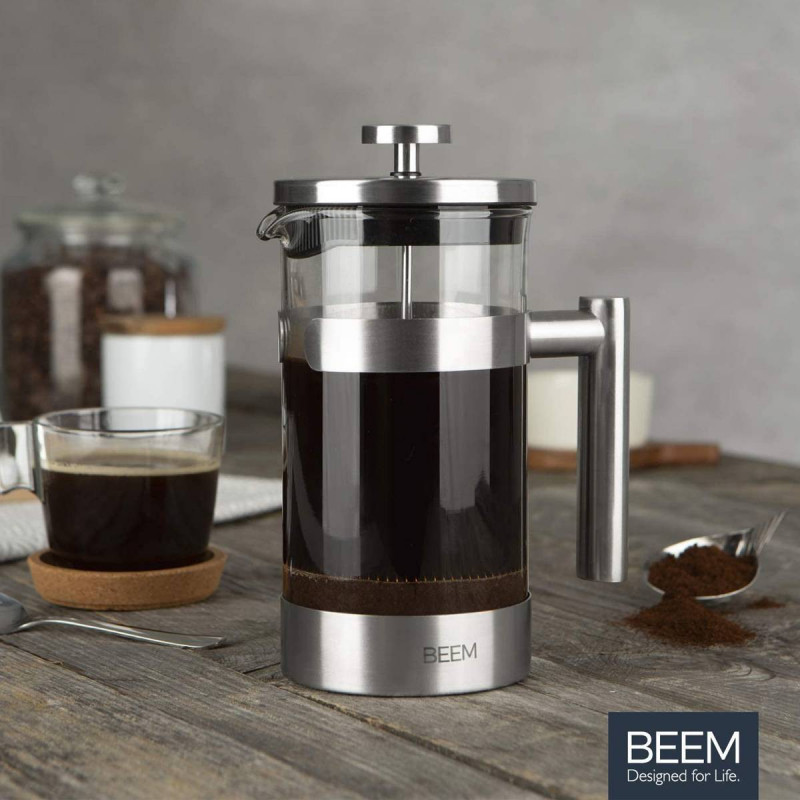 Enfmay Cafetière à Piston,1L avec Filtre 4 Couches et Cuillère